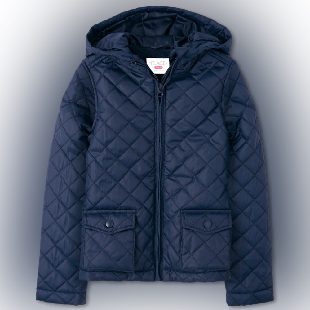 The Children's Place Girls Blue Quilted Puffer Jacket Size S (5-6 years)